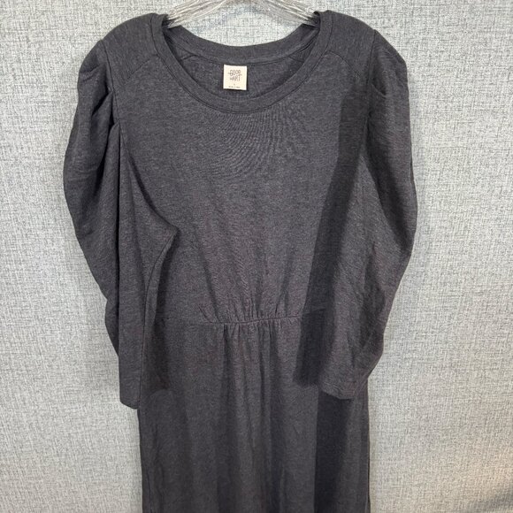 Puff Sleeve Gathered Waist Casual Dress | Cozy Size L - Picture 3 of 4